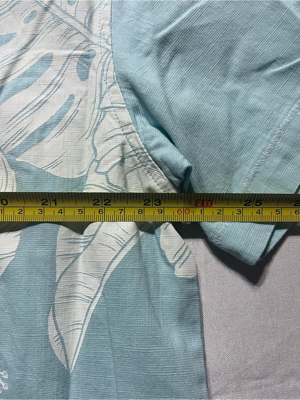 Goodfellow & Co Men’s Large Aqua Blue Tropical Button-Down Short Sleeve Shirt - Picture 5 of 7